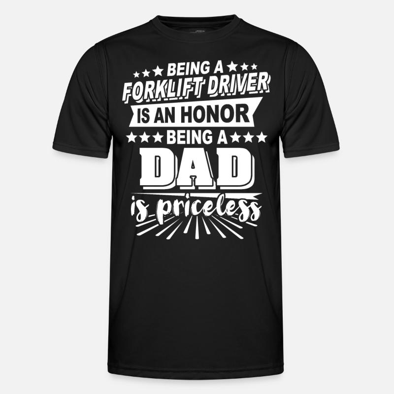 Staplerfahrer Papa - Männer Funktions-T-Shirt - Schwarz