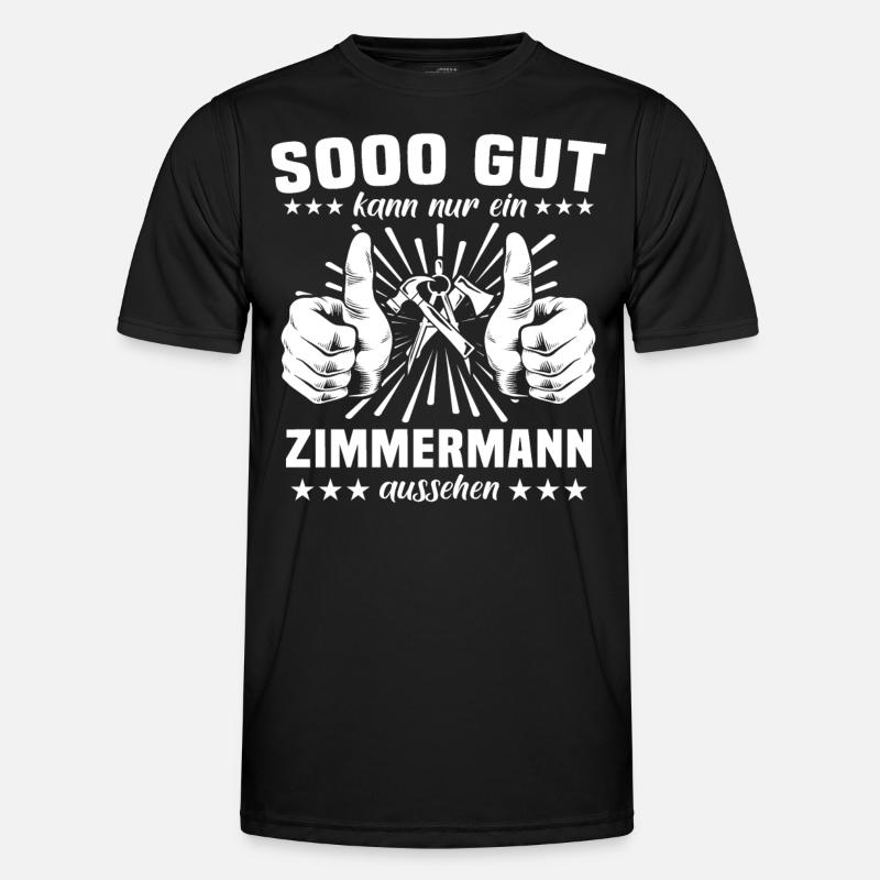 Zimmermann Zimmerer - Männer Funktions-T-Shirt - Schwarz