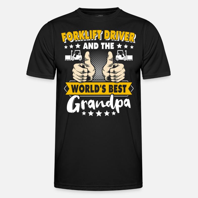 Gabelstapler Opa Staplerfahrer - Männer Funktions-T-Shirt - Schwarz