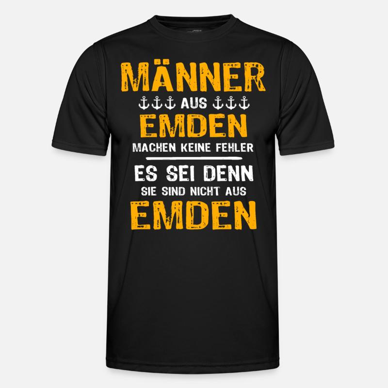 Emden Sprüche Emdener - Männer Funktions-T-Shirt - Schwarz