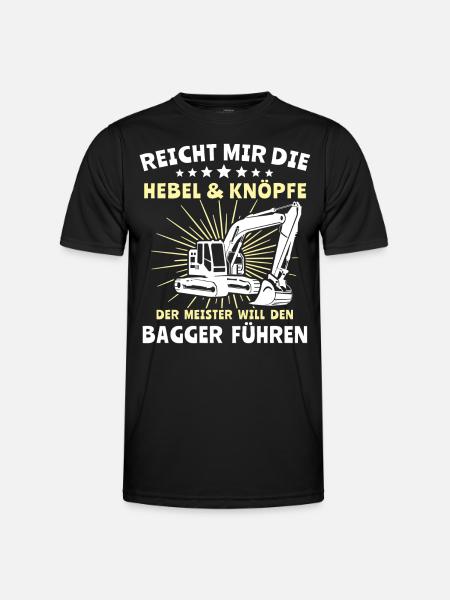 Baggerfahrer Bagger Fahren - Männer Funktions-T-Shirt - Schwarz