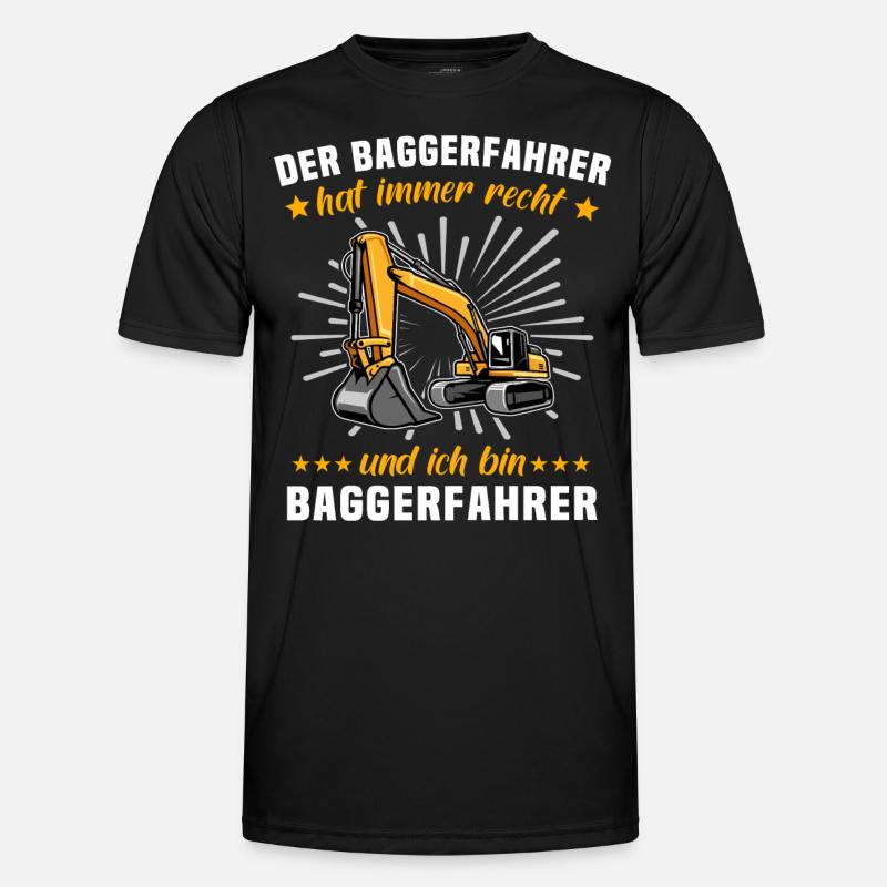 Baggerfahrer Bagger Fahren - Männer Funktions-T-Shirt - Schwarz