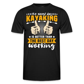 Kayaking Kayaker Kayak - Men's Functional T-Shirt - black - Front - AI Model Male 178 dark (178cm)