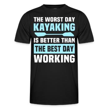 Kayaking Kayaker Kayak - Men's Functional T-Shirt - black - Front - AI Model Male 178 dark (178cm)