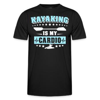 Kayaking Kayaker Kayak - Men's Functional T-Shirt - black - Front - AI Model Male 178 dark (178cm)