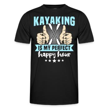 Kayaking Kayaker Kayak - Men's Functional T-Shirt - black - Front - AI Model Male 178 dark (178cm)