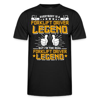 Conducteur de chariot élévateur Chariot élévateur - T-shirt sport Homme - noir - Devant - AI Model Male 178 dark (178cm)