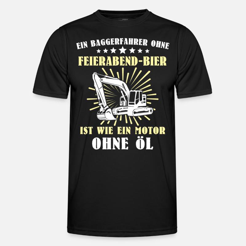 Baggerfuehrer Baggerfahrer - Männer Funktions-T-Shirt - Schwarz
