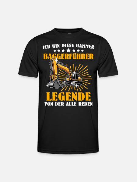 Baggerfuehrer Baggerfahrer - Männer Funktions-T-Shirt - Schwarz