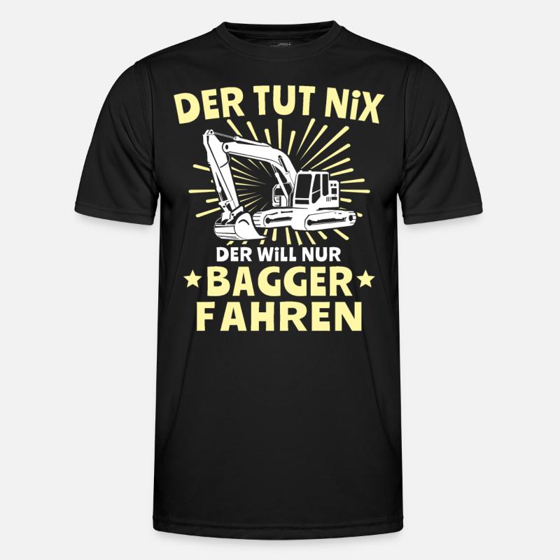 Baggerfuehrer Baggerfahrer - Männer Funktions-T-Shirt - Schwarz