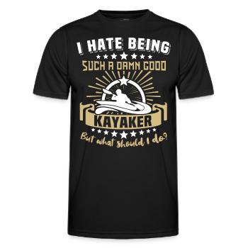 Kayaker Kayak Kayaking - Men's Functional T-Shirt - black - Front - AI Model Male 178 dark (178cm)