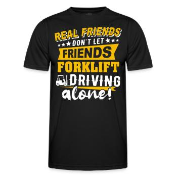 Chariot élévateur - T-shirt sport Homme - noir - Devant - AI Model Male 178 dark (178cm)