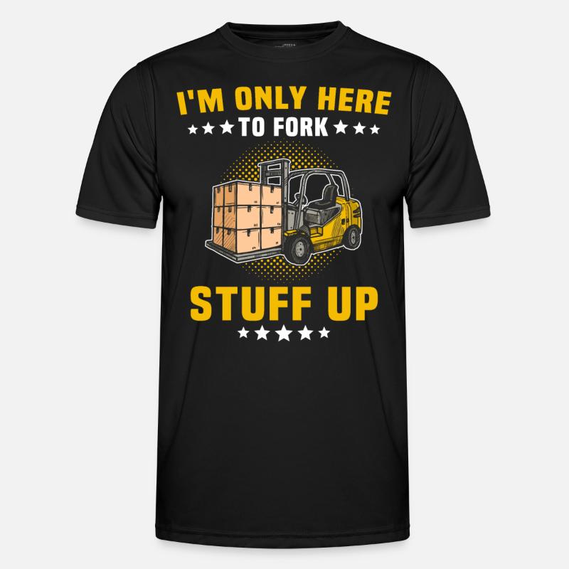 Stapler Gabelstapler - Männer Funktions-T-Shirt - Schwarz