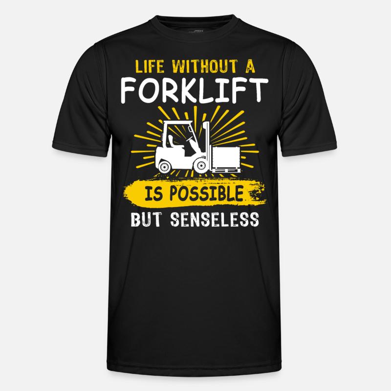 Stapler Gabelstapler - Männer Funktions-T-Shirt - Schwarz