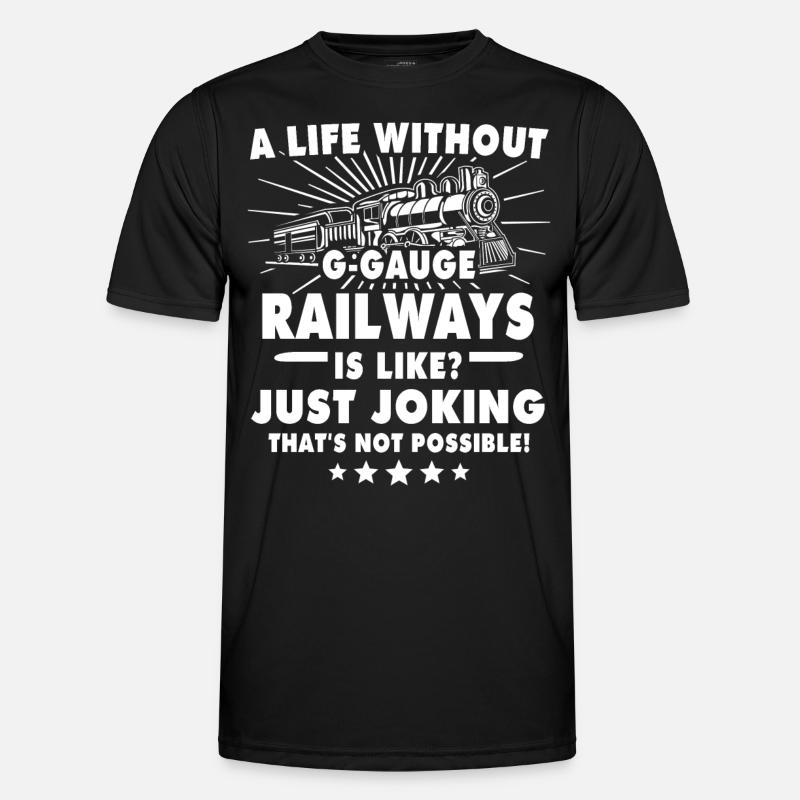 Gartenbahn Modellbahn Spur G - Männer Funktions-T-Shirt - Schwarz