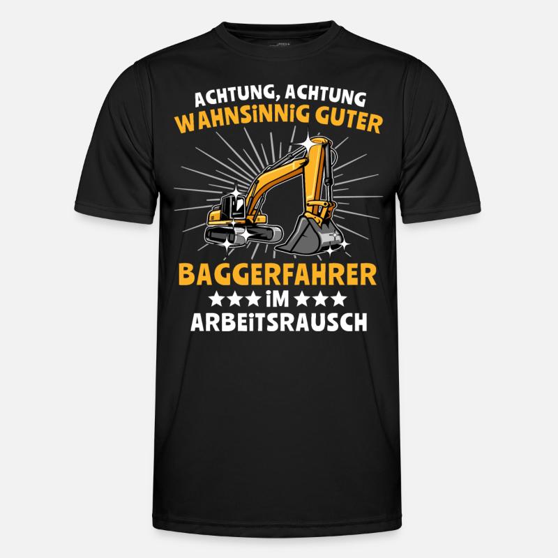 Baggerfuehrer Baggerfahrer - Männer Funktions-T-Shirt - Schwarz