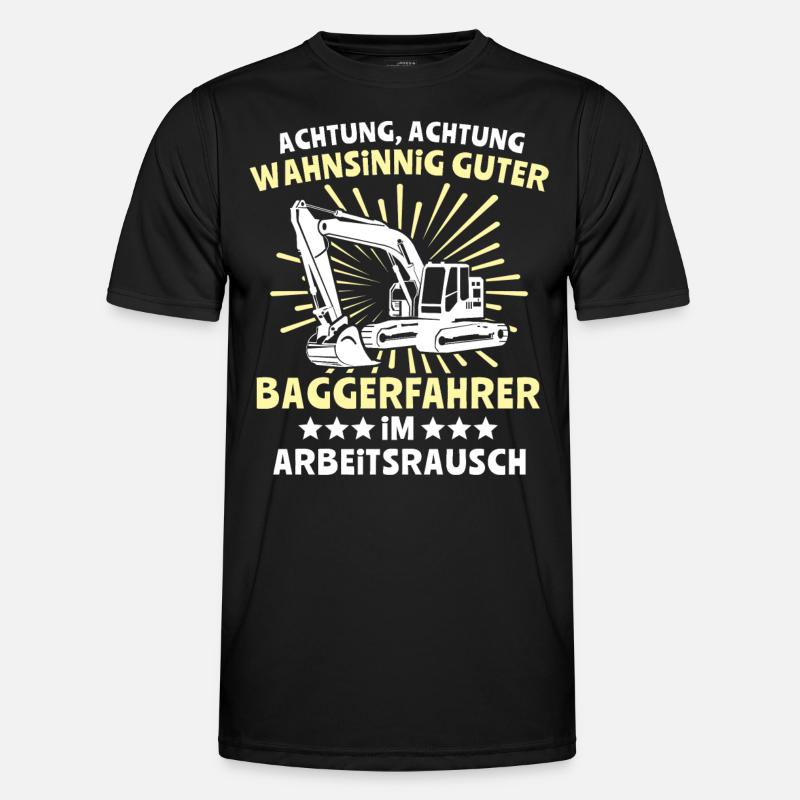 Baggerfuehrer Baggerfahrer - Männer Funktions-T-Shirt - Schwarz