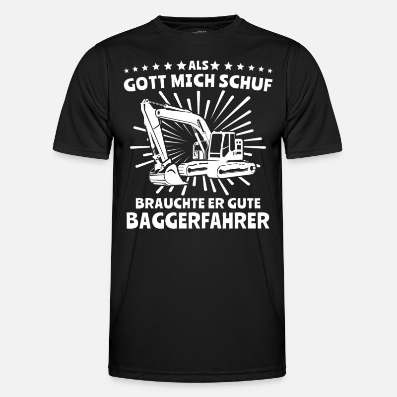 Baggerfahrer Bagger - Männer Funktions-T-Shirt - Schwarz