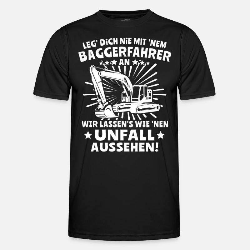 Baggerfahrer Bagger - Männer Funktions-T-Shirt - Schwarz