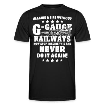 Model railway gauge G garden railway - Men's Functional T-Shirt - black - Front - AI Model Male 178 dark (178cm)