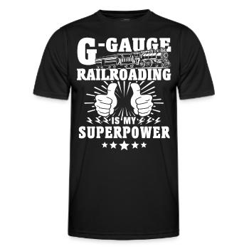 Model railway gauge G garden railway - Men's Functional T-Shirt - black - Front - AI Model Male 178 dark (178cm)