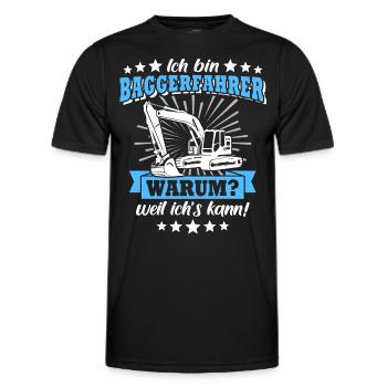 Baggerfahrer Bagger - Männer Funktions-T-Shirt - Schwarz - Vorne - AI Model Male 178 dark (178cm)