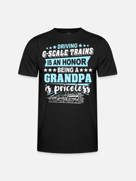 Gartenbahn Spur G Opa - Männer Funktions-T-Shirt - Schwarz