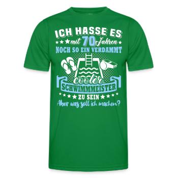 Schwimmmeister Geburtstag 70 Jahre alt - Männer Funktions-T-Shirt - Kelly Green - Vorne - AI Model Male 178 dark (178cm)