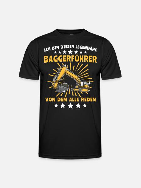 Baggerführer Baggerfahrer - Männer Funktions-T-Shirt - Schwarz