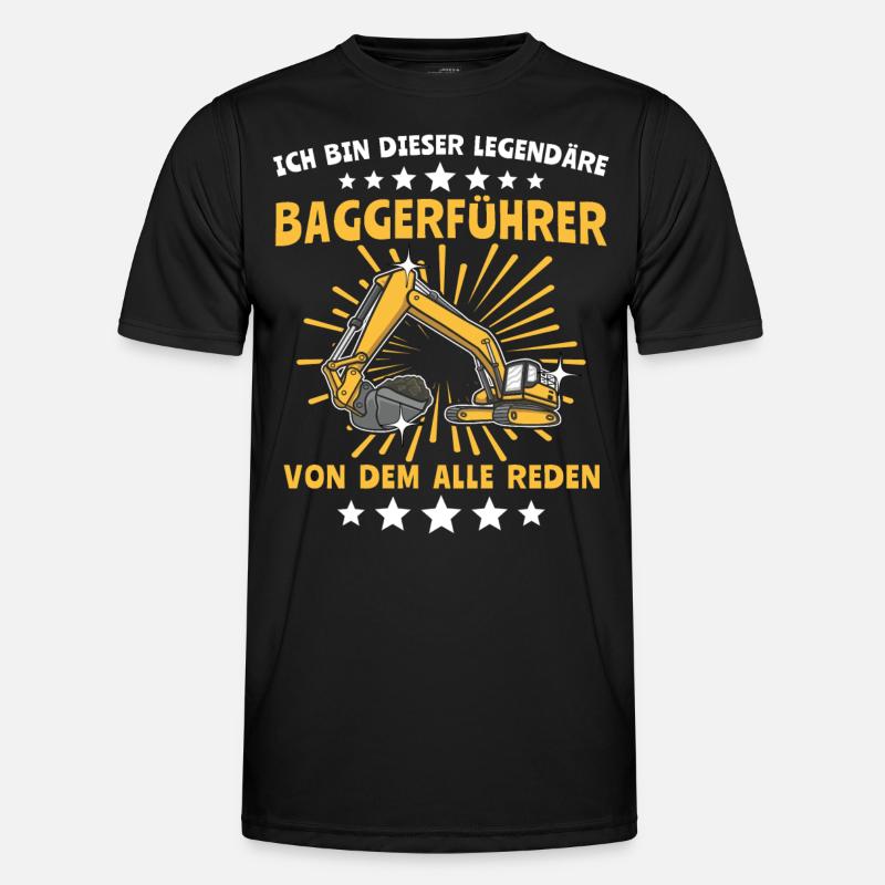 Baggerführer Baggerfahrer - Männer Funktions-T-Shirt - Schwarz