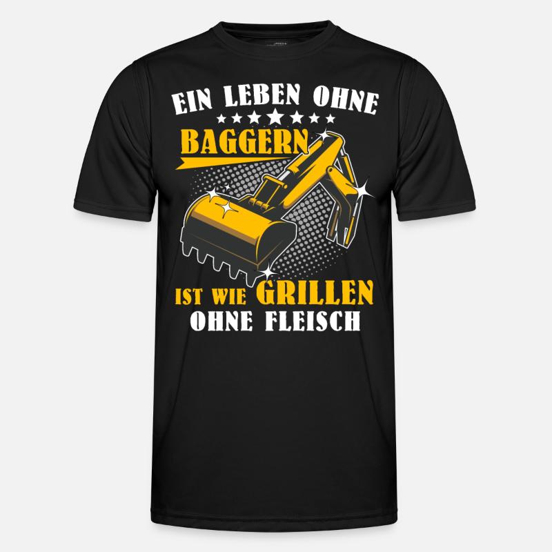 Baggerführer Baggerfahrer - Männer Funktions-T-Shirt - Schwarz