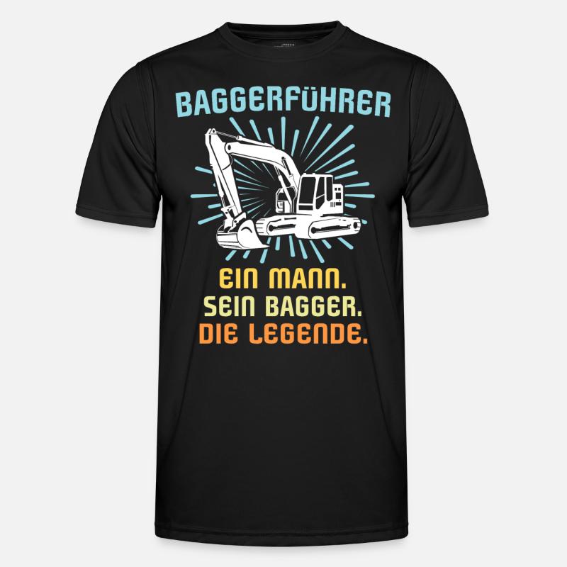 Baggerführer Baggerfahrer - Männer Funktions-T-Shirt - Schwarz