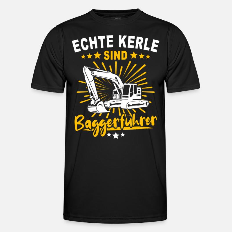 Baggerführer Baggerfahrer - Männer Funktions-T-Shirt - Schwarz