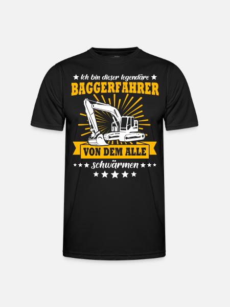 Baggerführer Baggerfahrer - Männer Funktions-T-Shirt - Schwarz