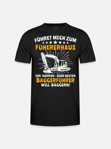 Baggerführer Bagger Baggerfahrer - Männer Funktions-T-Shirt - Schwarz
