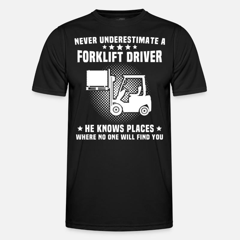 Stapler Staplerfahrer - Männer Funktions-T-Shirt - Schwarz