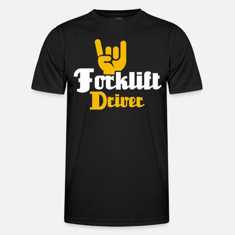 Stapler Gabelstapler - Männer Funktions-T-Shirt - Schwarz