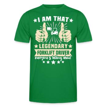 Chariot élévateur - T-shirt sport Homme - vert - Devant - AI Model Male 178 dark (178cm)