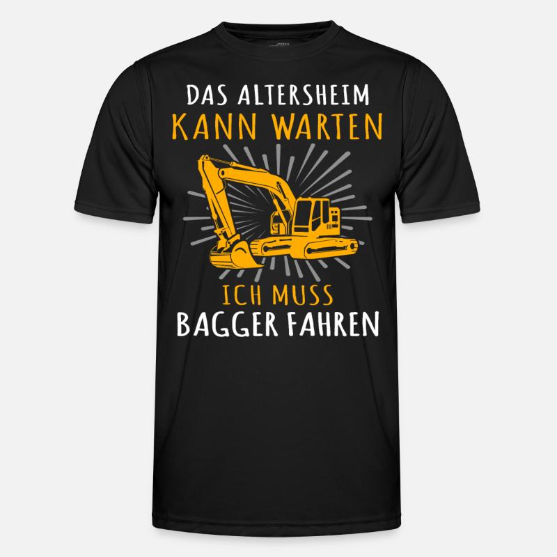 Baggerfahrer Bagger - Männer Funktions-T-Shirt - Schwarz