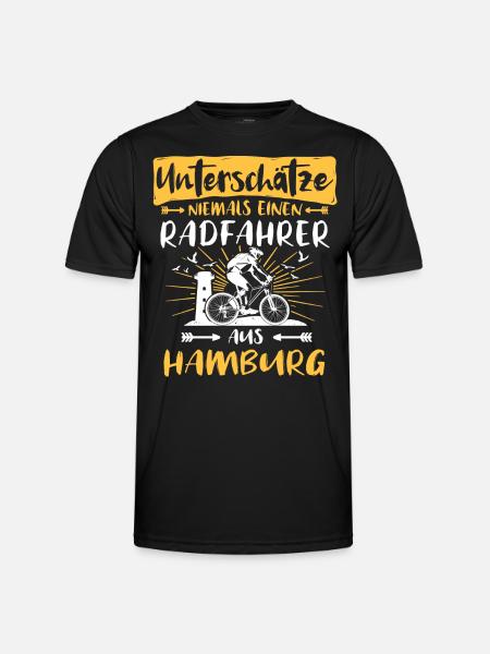 Hamburg Fahrrad Hamburger Radfahrer - Männer Funktions-T-Shirt - Schwarz