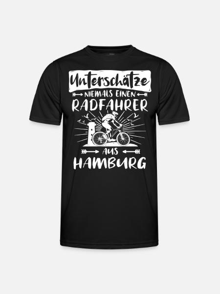 Hamburg Fahrradfahrer Hamburger Radfahrer - Männer Funktions-T-Shirt - Schwarz