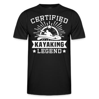 Kayaking Kayaker Kayak - Men's Functional T-Shirt - black - Front - AI Model Male 178 dark (178cm)