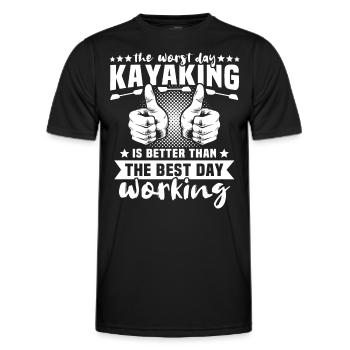 Kayaking Kayaker Kayak - Men's Functional T-Shirt - black - Front - AI Model Male 178 dark (178cm)