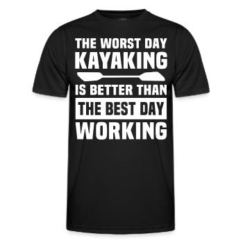 Kayaking Kayak Kayaker - Men's Functional T-Shirt - black - Front - AI Model Male 178 dark (178cm)