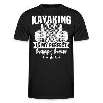 Kayaking Kayaker Kayak - Men's Functional T-Shirt - black - Front - AI Model Male 178 dark (178cm)