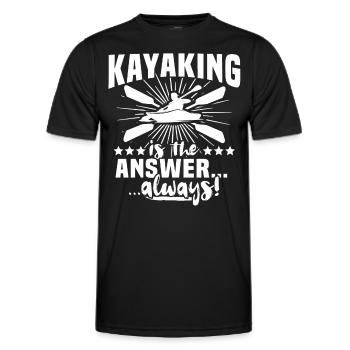 Kayaking Kayaker Kayak - Men's Functional T-Shirt - black - Front - AI Model Male 178 dark (178cm)