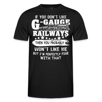 Model railway gauge G garden railway - Men's Functional T-Shirt - black - Front - AI Model Male 178 dark (178cm)