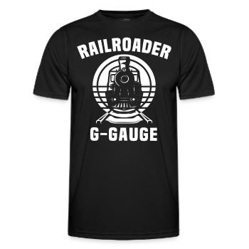Model railway gauge G garden railway - Men's Functional T-Shirt - black - Front - AI Model Male 178 dark (178cm)
