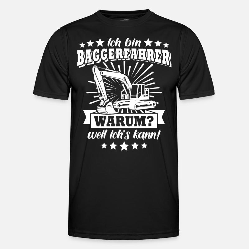 Baggerfuehrer Baggerfahrer - Männer Funktions-T-Shirt - Schwarz