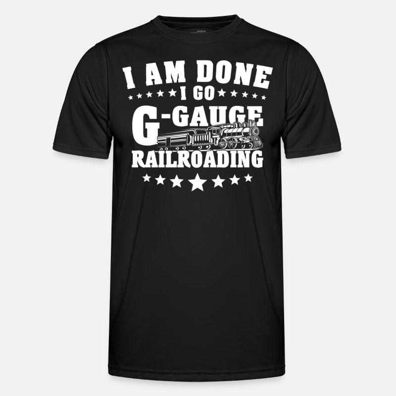 Garteneisenbahn Modellbahn Spur G - Männer Funktions-T-Shirt - Schwarz